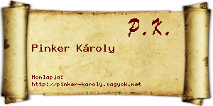 Pinker Károly névjegykártya