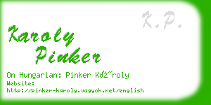 karoly pinker business card